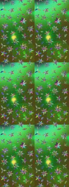 Raster illüstrasyonundaki çiçek desenli çizim. Renkli çiçekler.