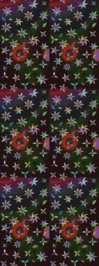 Sevimli çiçek raster deseni. Düz Çiçek Elementleri Tasarımı. Renkli Bahar Teması eskiz kalıbı. Renkli çiçekler.