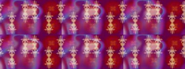 Renk arka plan üzerinde izole soyut kar taneleri ile düz tasarım. Snowflakes desen. Raster resim. Kar tanesi renkli desen. Raster kar taneleri arka plan.