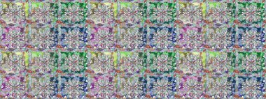 Çiçekli karalama şeklinde Raster çiçek deseni. Tarafsız renklerde çiçekler. Yumuşak, bahar çiçekli arka plan.