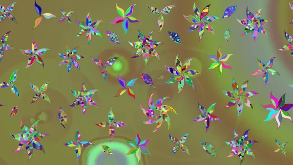 Raster illüstrasyonu. Tarafsız renklerde çiçekler. Küçük çiçekte sevimli çiçek deseni var..