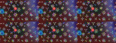 Şirin çiçekler. Çizgi çizimi kalıbı. Raster Moda kumaş deseni.