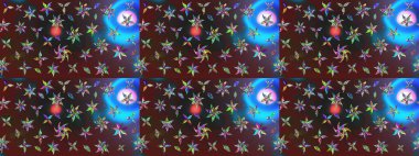 Klasik çiçekler. El çizimi, soyut ve süslü elementler. Yaz çiçekleri teması. Renkler. Suluboya resim taklit Raster illüstrasyonu.