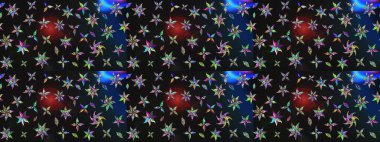 Raster illüstrasyonundaki çiçek desenli çizim. Güzel kumaş deseni. Renkli Bahar Teması eskiz kalıbı. Düz Çiçek Elementleri Tasarımı.