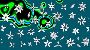 Chichi 'nin kumaş kalıbını çiz. Düz Çiçek Elementleri Tasarımı. Renkli Bahar Teması eskiz kalıbı. Çiçek deseni. Raster illüstrasyonu.
