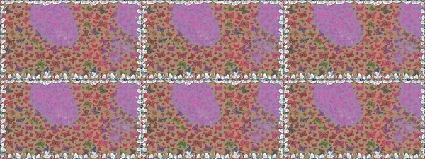 Yazdırmayı tekrarla. Soyut suluboya kelebeklerle bej rengi şeffaf deniz mavisi desenli pürüzsüz bir arka plan. Sonsuz. Raster illüstrasyonu.