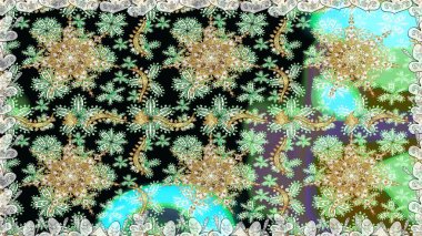 Altın elementli nötr renkler. Raster altın desen. Raster illüstrasyonu. Kusursuz altın desenli bukleler. Doğu tarzı arabesk.