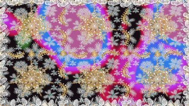 Sembol bayramı, yeni yıl kutlamaları, altın desenler. Kış kar dokusu duvar kağıdı. Gri renkli altın kar taneleri. Noel altın kar taneleri kusursuz desen.