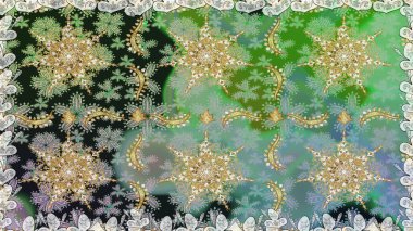 Çiçekli süslemeli, pürüzsüz bir desen. Gri renkli geleneksel Arapça dekor. Doğu tarzında klasik tasarım öğesi. Süslü dantel iz sürücü. Duvar kağıdı için altın süslü illüstrasyon.