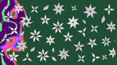 Çiçekli yaz çiçekleri. Robot resim. Motley illüstrasyonu. Küçük çiçekte güzel bir desen. Moda baskıları için zarif bir şablon. Küçük renkli çiçekler..