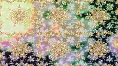 Tarafsız renklerde ve altın elementlerle geleneksel klasik altın raster deseni. Barok tarzında kusursuz bir doğulu süsü..