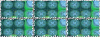 Raster. Düz Çiçek Elementleri Tasarımı. Renkli Bahar Teması Kusursuz Arkaplan.