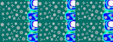 Ultraviyole kumaş deseni. Raster illüstrasyonu. Çizim kalıbı. Organik motif arkaplanı.