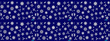 Raster illüstrasyonu. Mavi renkte güzel bir tekstil. Suluboya çiçekli çiçek deseni.