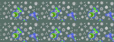 Sevimli çiçek raster deseni. Tarafsız renklerde çiçekler. Düz Çiçek Elementleri Tasarımı. Renkli Bahar Teması çizim şablonu.