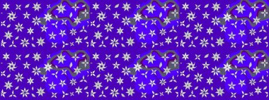 Çiçek ve yapraklı çiçek deseni. Küçük çiçekli şirin bir desen. Raster illüstrasyonu.