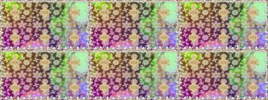 Altın elementlerle nötr renklerde altın desen. Barok tarzında duvar kağıdı tasarımı için kusursuz damaske deseni arkaplanı. Süslü raster dekorasyonu.