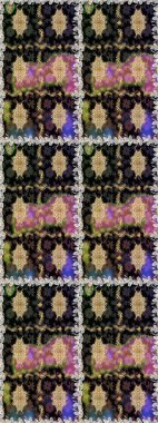 Şık bir grafik desen. Kahverengi ve bej renklerde altın elementler. Çiçek deseni. Kusursuz raster arka plan. Duvar kâğıdı barok, İspanyol kumaşı.