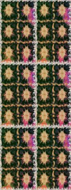 Kusursuz raster arka plan. Çiçek deseni. Duvar kâğıdı barok, İspanyol kumaşı. Şık bir grafik desen. Kahverengi ve bej renklerdeki altın elementler.