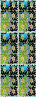 Kusursuz raster arka plan. Duvar kâğıdı barok, İspanyol kumaşı. Kahverengi ve bej renklerde altın elementler. Çiçek deseni. Şekil grafik deseni.