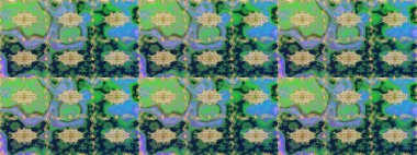 Barok tarzında eskiz oryantal süsü. Geleneksel klasik altın desen. Altın elementlerle yeşil renklerde altın desen. Raster doğulu süsü.