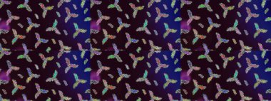 Raster Yumuşak kumaş deseni. Klasik taslak çizimi. Çiçeksel kahverengi, siyah ve mavi çizim deseni. Raster çiçek izi..