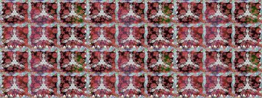 Çiçek süsü ile kusursuz desen. Raster illüstrasyonu. Kahverengi renkte çiçekler.