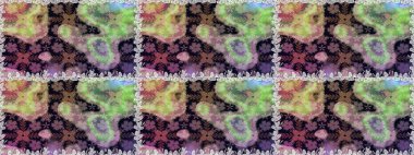 Raster illüstrasyonu. Çiçeklerle suluboya desenli çiçek deseni. Tarafsız renklerde güzel tekstil.