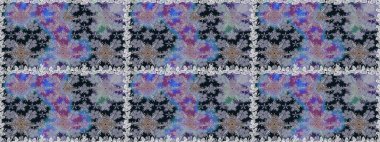 Süslü kumaş deseni. Renkli Bahar Temalı Kusursuz Arkaplan. Düz Çiçek Elementleri Tasarımı. Raster illüstrasyonunda kusursuz çiçek deseni.