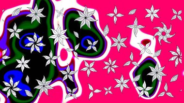 Hediye ambalaj kağıdı, tebrik kartları, posterler ve pankart tasarımı. Raster düz çiçek çizim deseni. Mor renkte çiçekler.