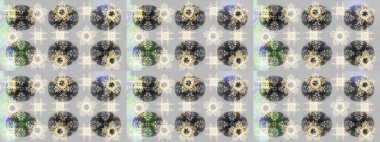 Kar tanesi renkli desen. Raster resim. Raster kar taneleri arka plan. Snowflakes desen. Renk arka plan üzerinde izole soyut kar taneleri ile düz tasarım.