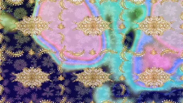 Çiçek süsü kumaş deseni, cam, çiçek desenli altın elementli, nötr renklerde metal. Klasik Raster altın eskiz modeli..