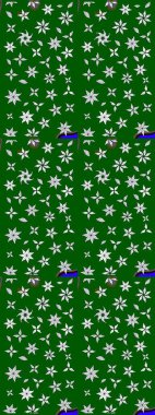 Yeşil ve nötr renklerde yeşil ve nötr papatyalar deseni. Yeşil ve nötr renklerde. Raster illüstrasyonu.