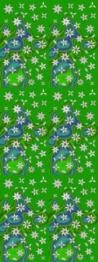 Renkli Yaz Temalı eskiz kalıbı. Düz Çiçek Elementleri Tasarımı. Yeşil ve nötr renklerde çiçekler. Raster illüstrasyonunda çiçek deseni çizimi.