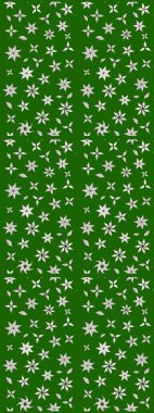 Raster illüstrasyonu. Yeşil ve nötr renklerde Asya tekstil tarzında. Suluboya çiçekli çiçek deseni.