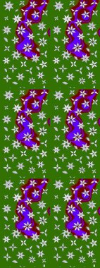 Raster deseni. Bahar çiçekli desen dallı, yeşil ve nötr renkler çiçekli siluet.