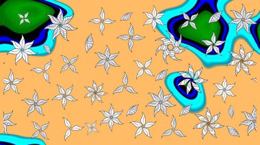 Raster illüstrasyonu. Güzel kumaş deseni. Bahar çiçekli güzel bir çiçek deseni..