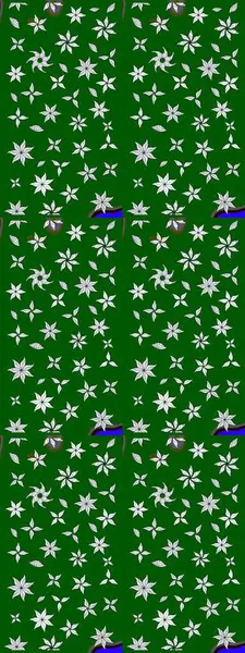 Yeşil ve nötr renklerde yeşil ve nötr papatyalar deseni. Yeşil ve nötr renklerde. Raster illüstrasyonu.