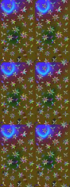 Güzel kumaş deseni. Raster Illustrasyon 'daki Çiçek Deseni' nin son moda çizimi. Renkli Yaz Temalı eskiz kalıbı. Düz Çiçek Elementleri Tasarımı.