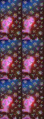 Renkli Bahar Teması eskiz kalıbı. Kahverengi ve mor renkli çiçekler. Düz Çiçek Elementleri Tasarımı. Raster illüstrasyonunda çiçek deseni çizimi.