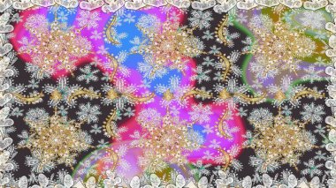 Raster altın pürüzsüz desen. Doğu tarzı arabesk tarzında altın elementler. Kusursuz altın desenli bukleler. Gri renklerde kusursuz desen.