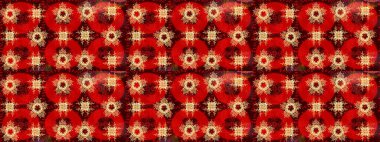 Renkli arka planda izole kar taneleri. Raster illüstrasyonu. Kar taneleri radyal kırmızı ve kahverengi renkler.