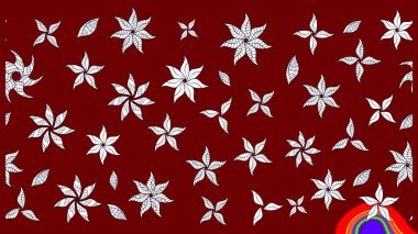 Renkli Bahar Teması eskiz kalıbı. Güzel kumaş deseni. Raster illüstrasyonundaki çiçek desenli çizim. Düz Çiçek Elementleri Tasarımı.