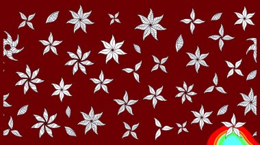 Kabile sanatı boho baskısı, klasik çiçek arkaplanı. Soyut etnik raster çizim kalıbı. Arkaplan dokusu, duvar kağıdı, kırmızı renkli çiçek teması.