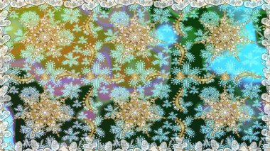 Kusursuz oryantal klasik altın desen. Tarafsız renklerde altın tekrarlayan elementler içeren Raster soyut arkaplanı.