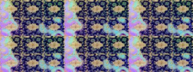 Altın renkli çizim çizimi. Raster geometrik arka plan. Altın çiçekli mavi renklerde altın eskiz deseni. Senin tasarımın için, duvar kağıdı..