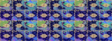 Geleneksel oryantasyon süsü. Klasik raster mavisi ve altın desenli çizim. Klasik vintage arkaplan.