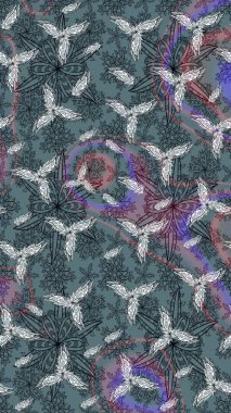 Düz Çiçek Elementleri Tasarımı. Eskiz klasiği. Raster Şirin kumaş deseni. Renkli Bahar Teması çizim şablonu.