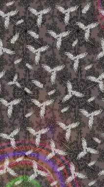 Çiçek rengi eskiz deseni. Klasik taslak çizimi. Raster çiçek izi..