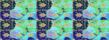 Raster Golden eskiz kalıbı. Düz elle çizilmiş klasik koleksiyon. Altın elementlerle mavi renklerde altın desen. Arkaplan, kumaş, altın duvar kağıdı.